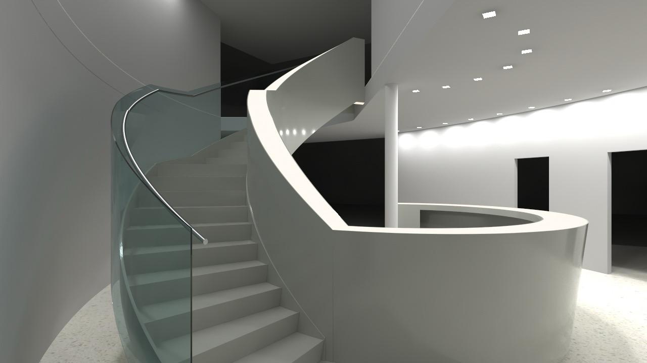 Elicoidal bended stairs